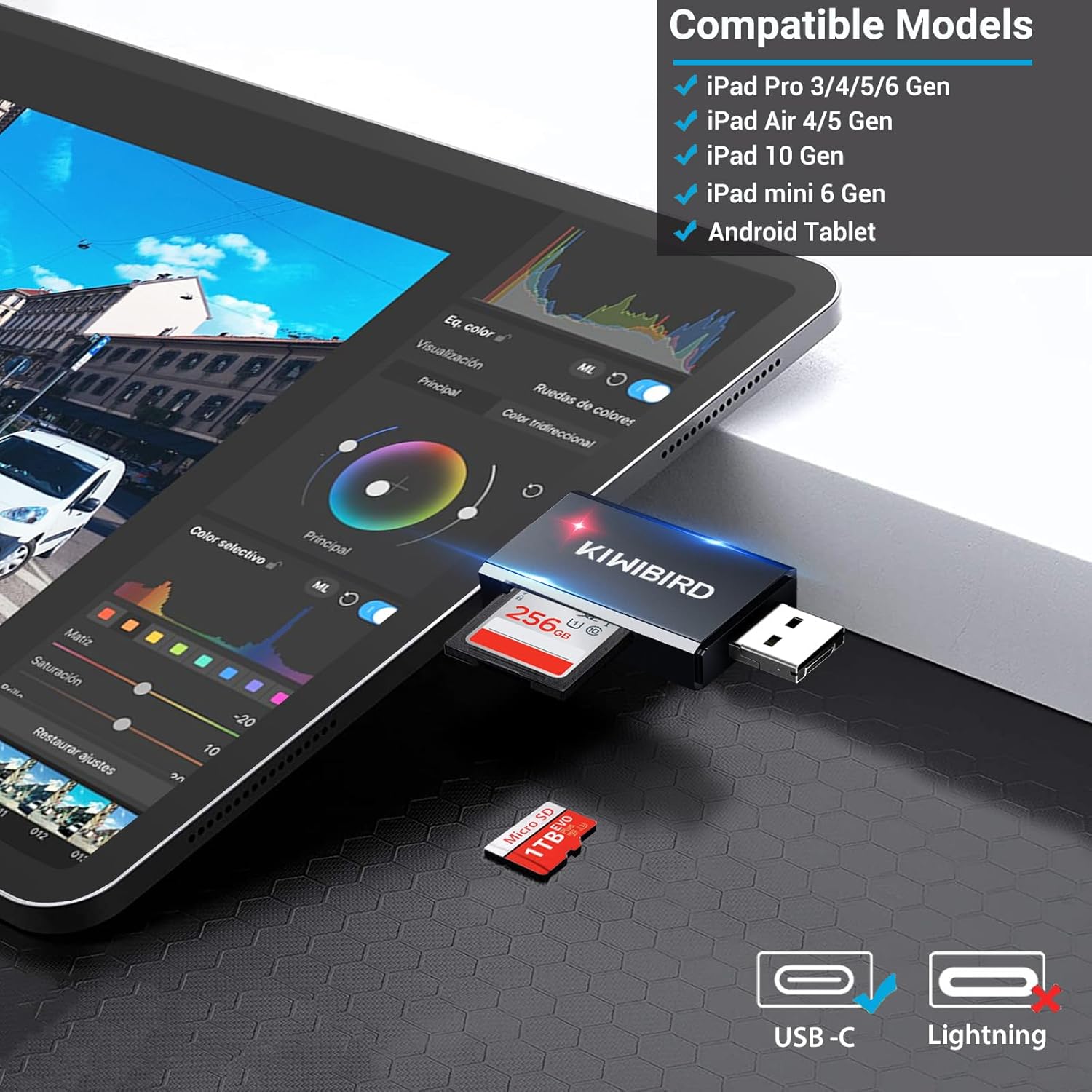 USB C SD Micro SD Card Reader Black