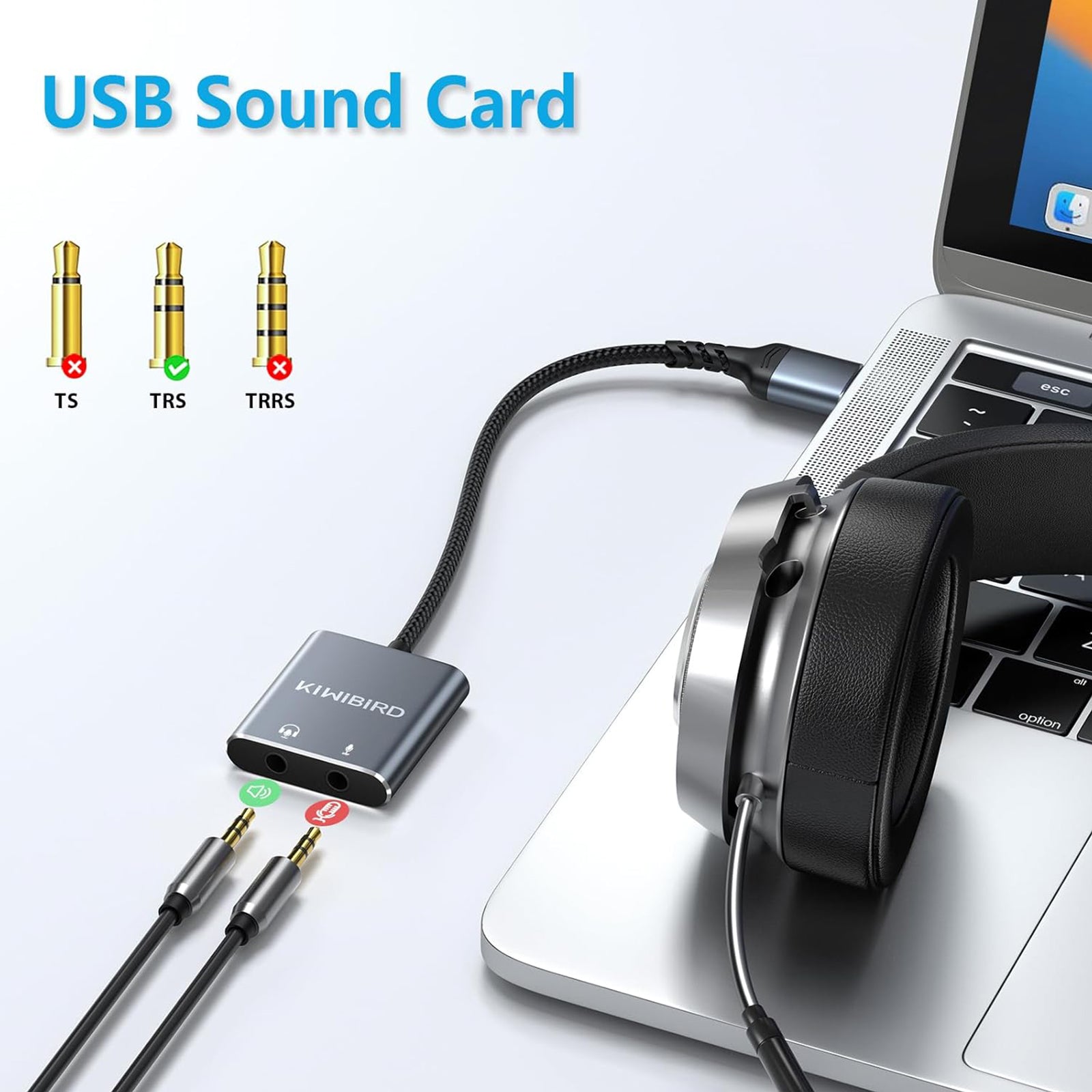 USB-auf-2×3,5-mm-Audioadapter