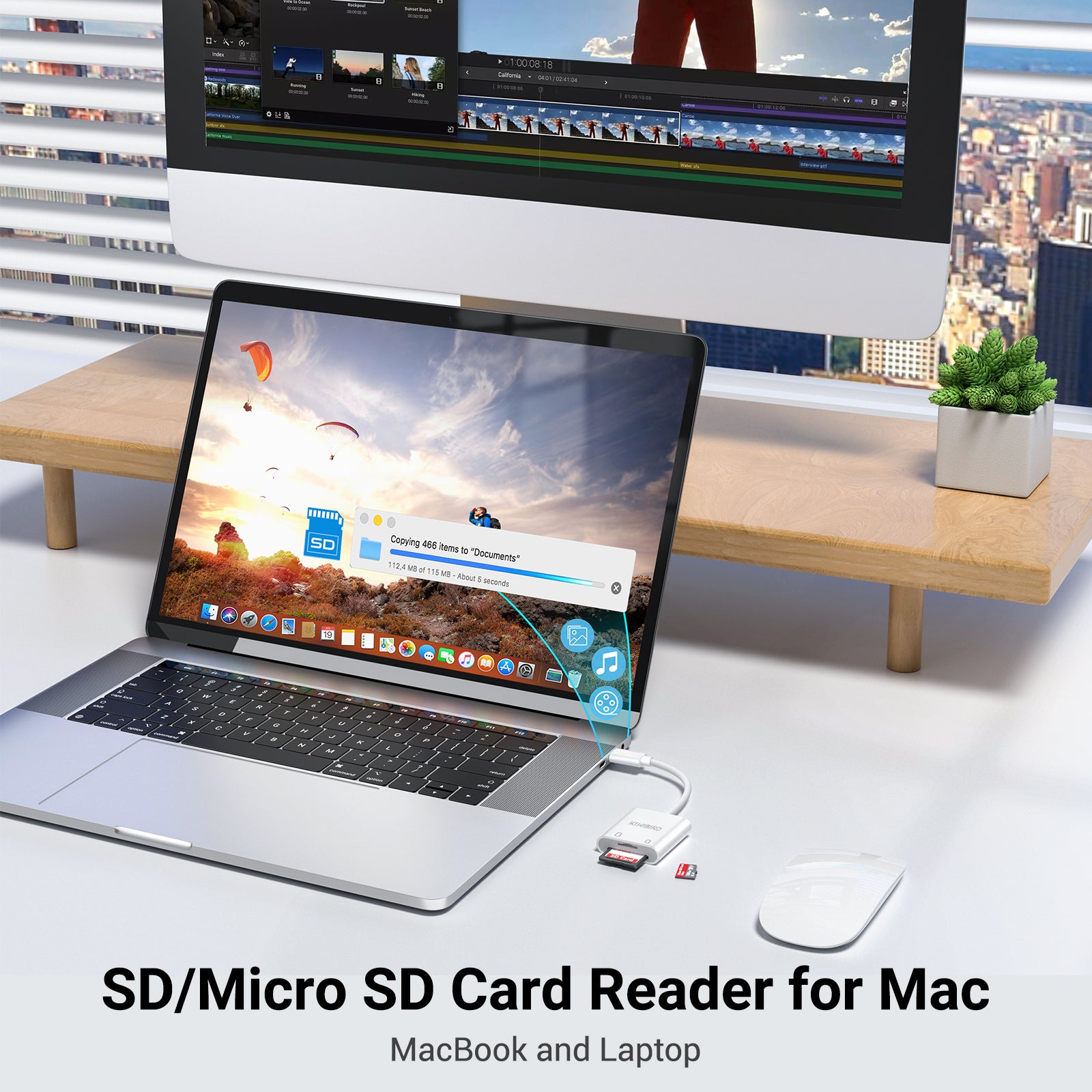 USB C 2 in 1 Card Reader
