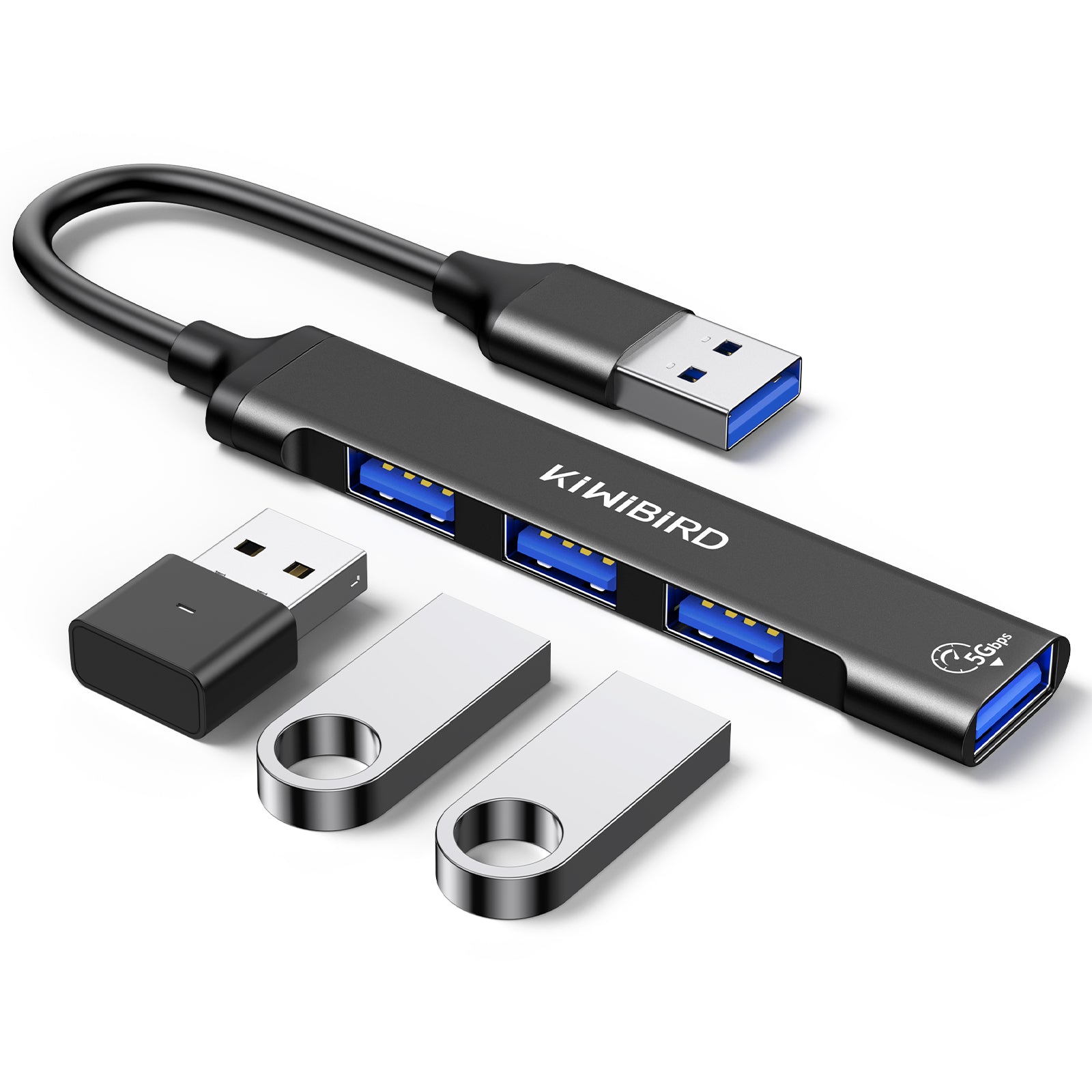 Ultraflacher USB-Hub mit 4 Anschlüssen