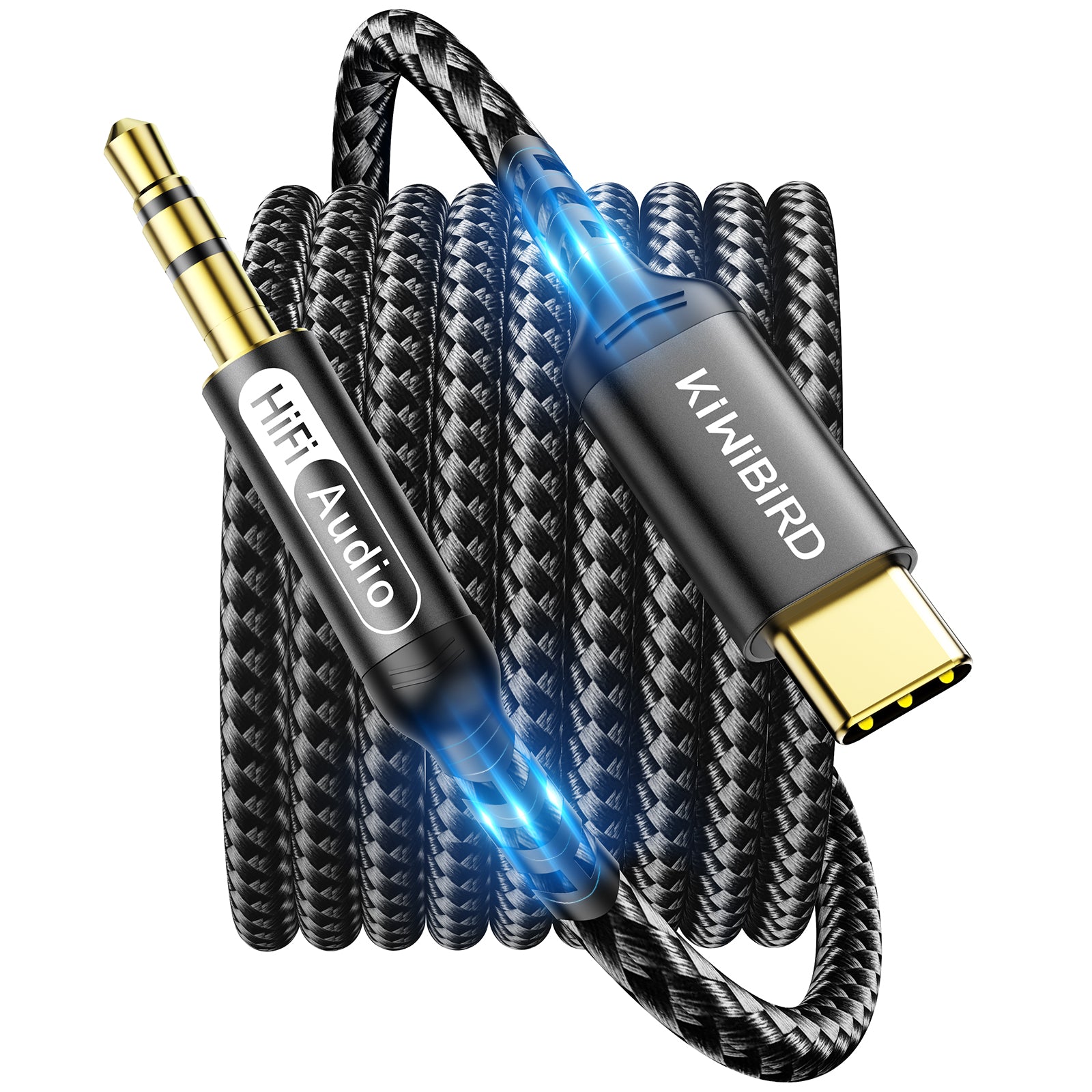 USB-C-auf-3,5-mm-AUX-Kabel, Grau