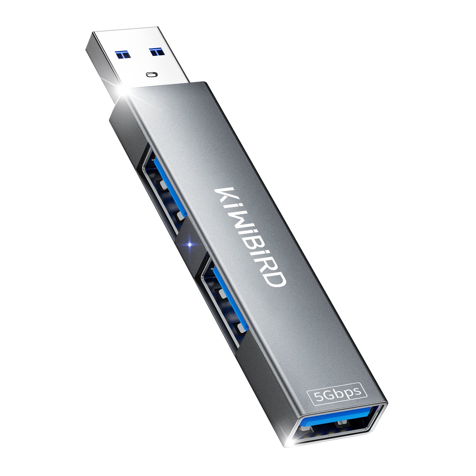 Schlanker USB-Hub mit 3 Anschlüssen, Grau