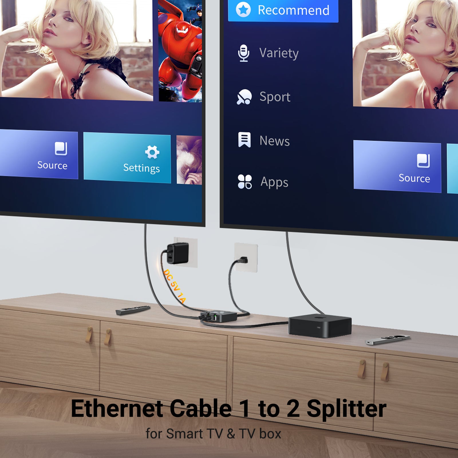 Ethernet Splitter 1 to 2