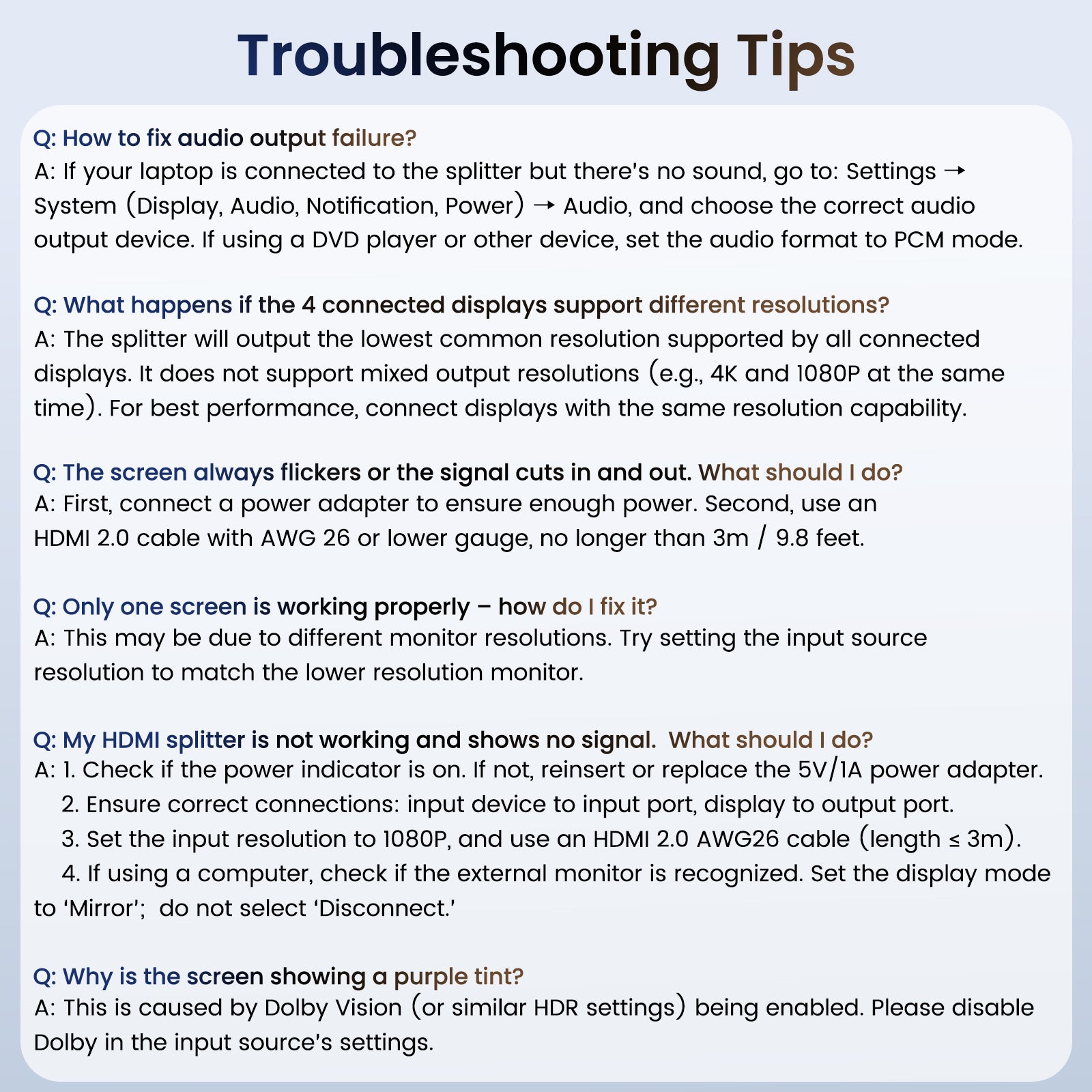 HDMI Splitter 1 in 4 out