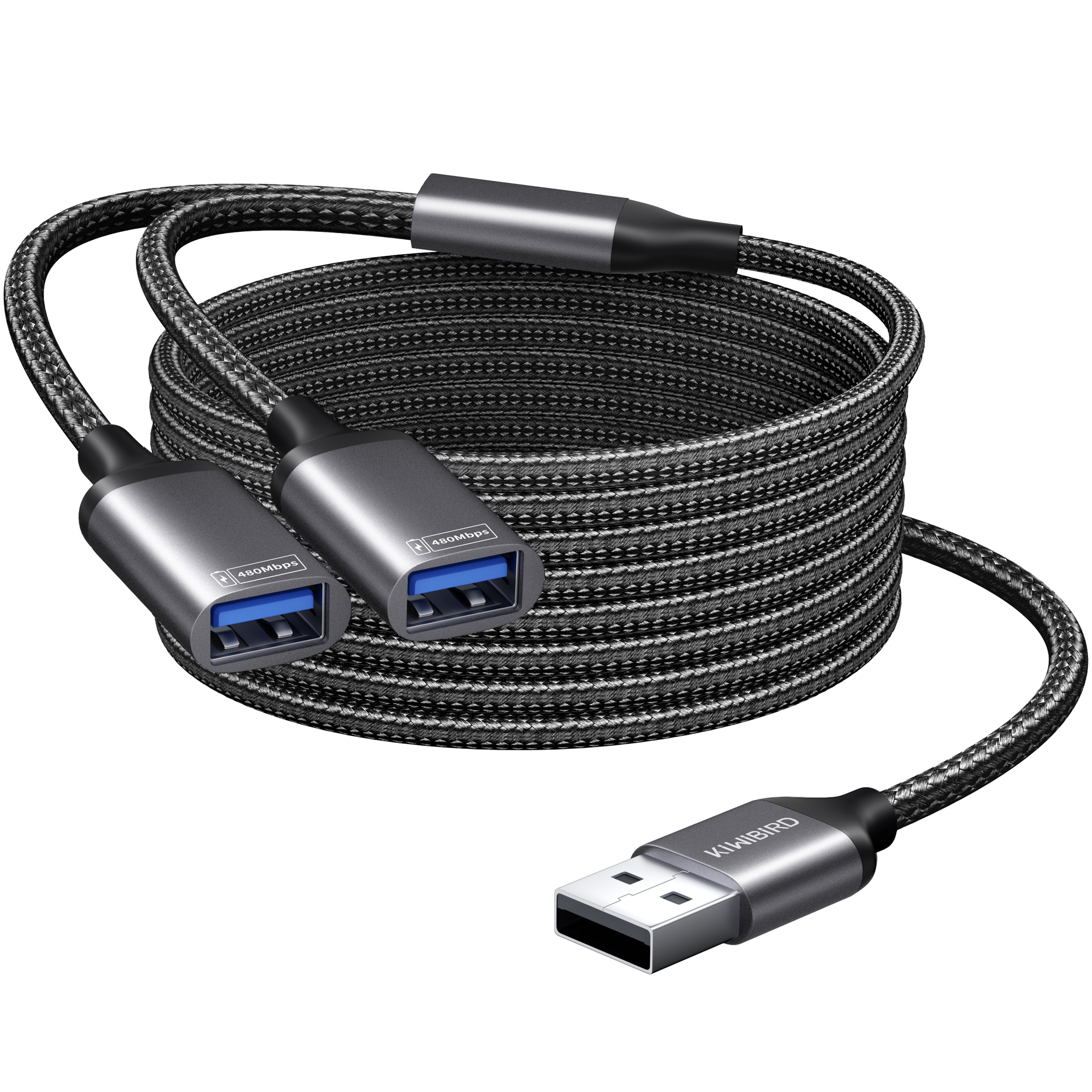 USB Splitter 2 Port (2m) - KiWiBiRD UK