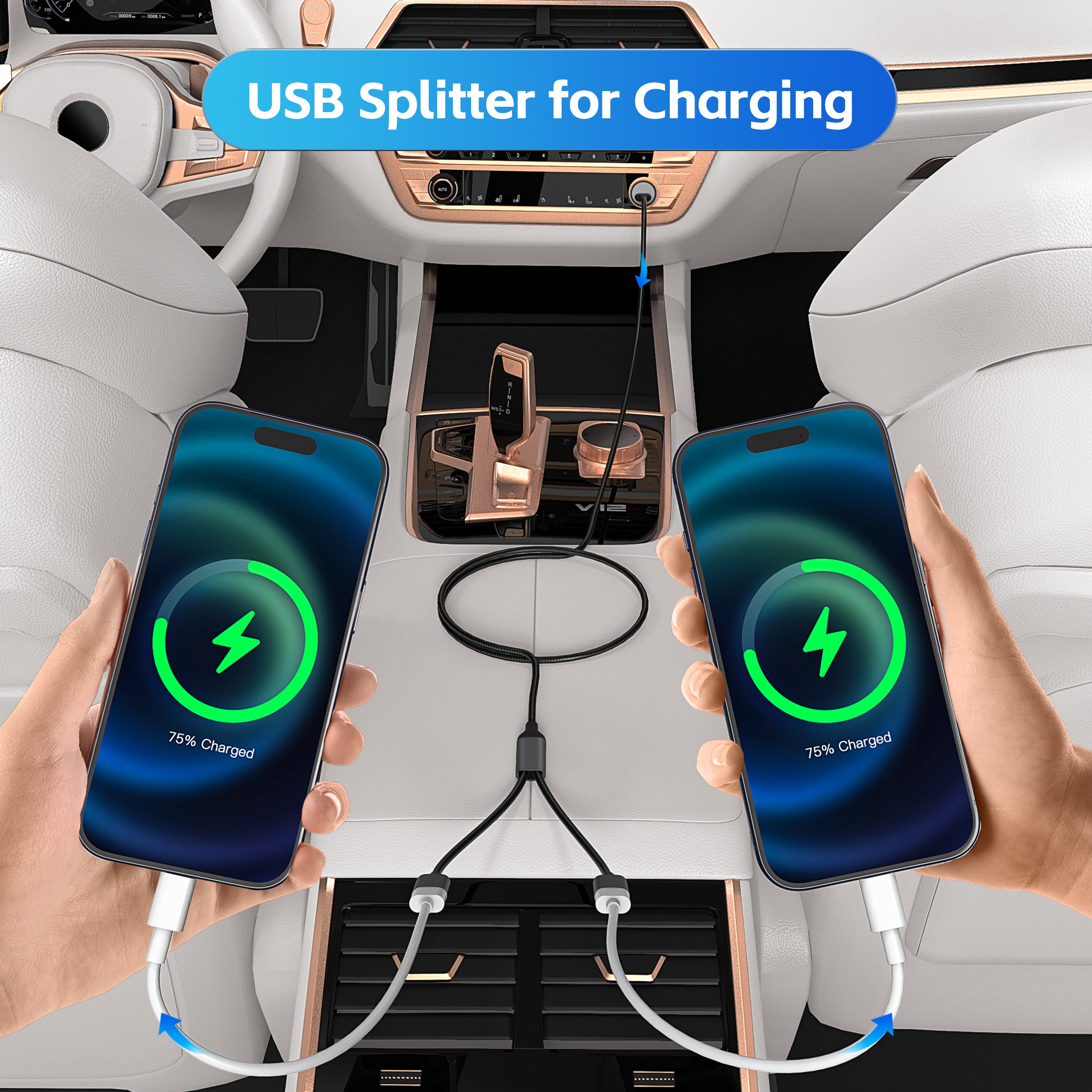 KiwiBird USB Splitter 2 Port 2M