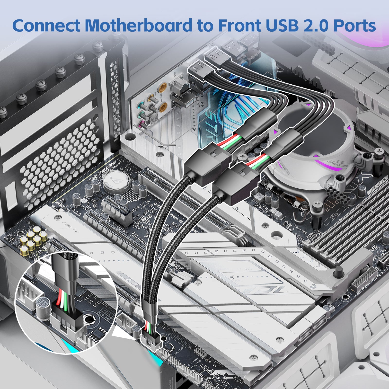 2er-Pack interner USB-2.0-9-Pin-Header-Splitter