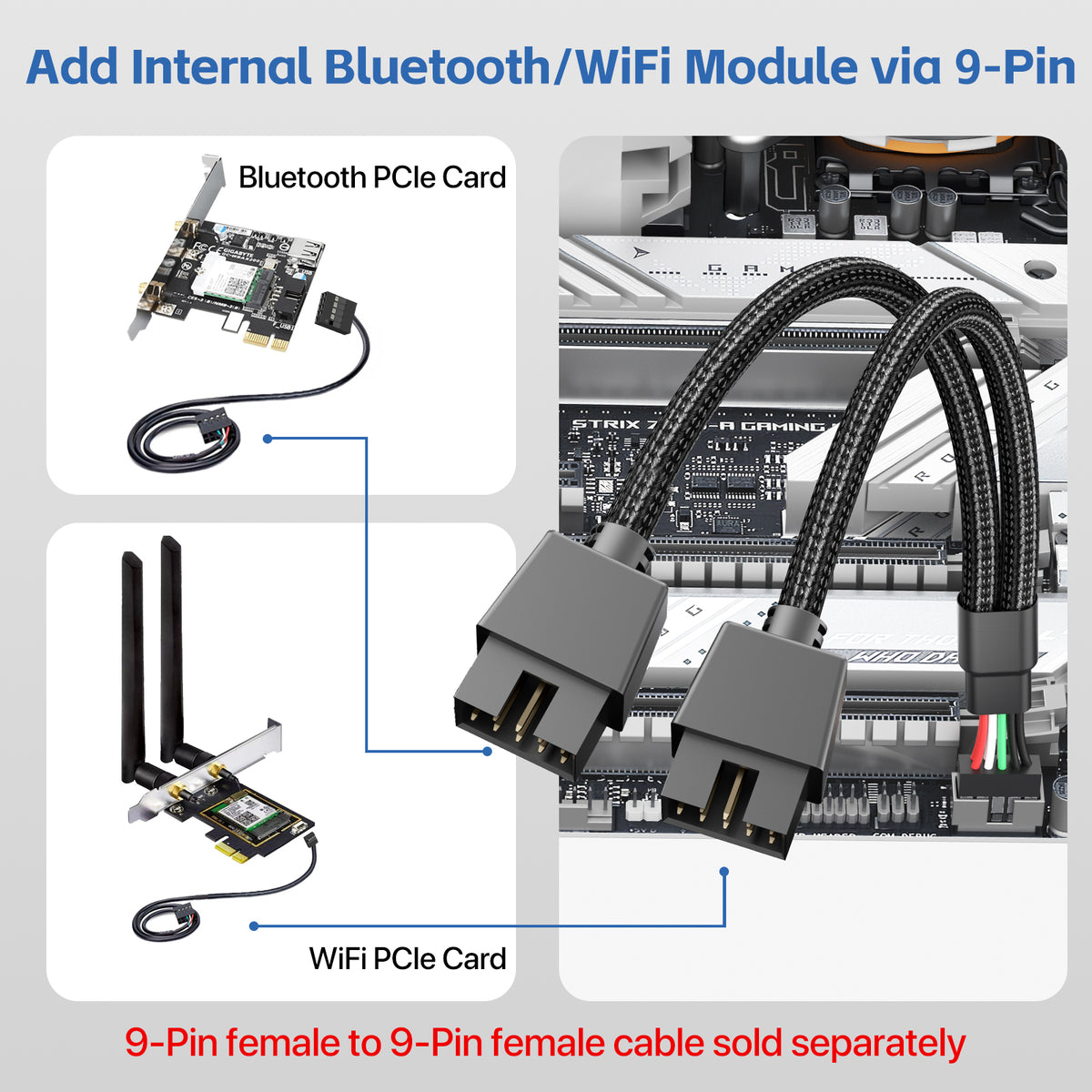 in 2 out USB 2.0 Splitter Extension Cable 9 Pin