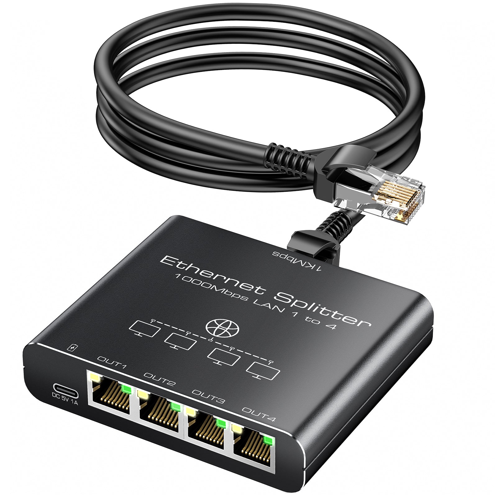 Ethernet Splitter 1 to 4