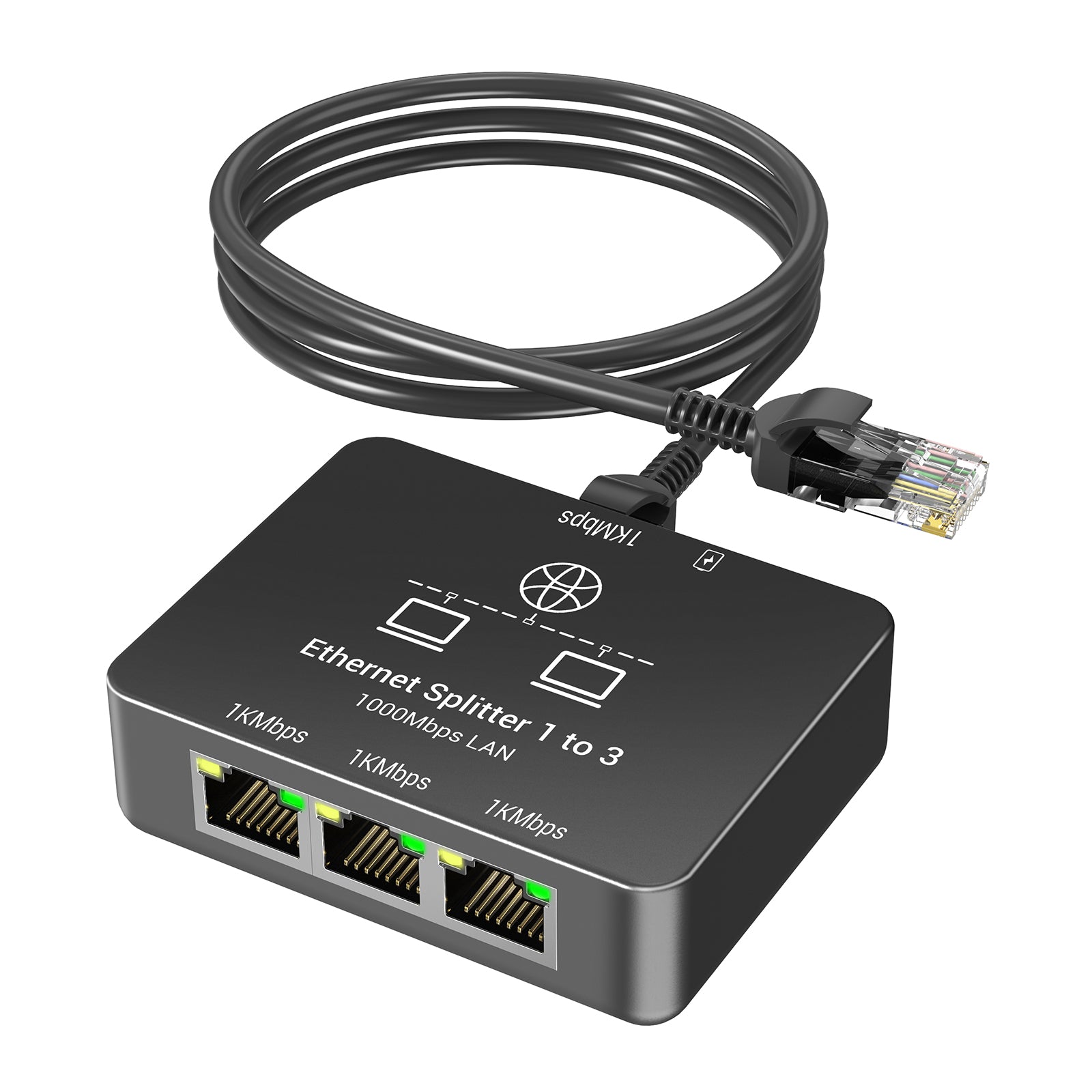 kiwibird Ethernet Splitter 1 to 3