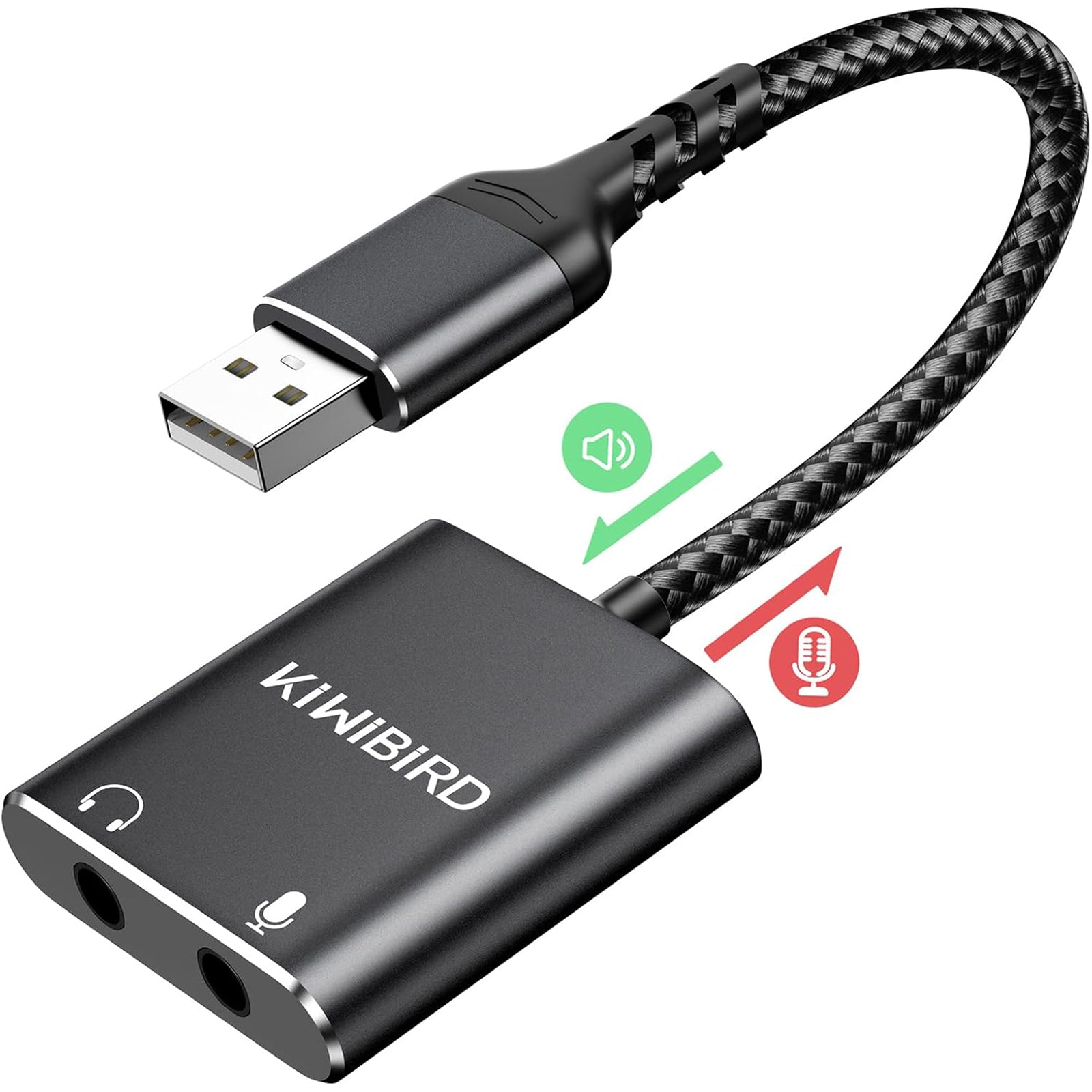 kiwibird USB to 3.5mm Audio Adapter