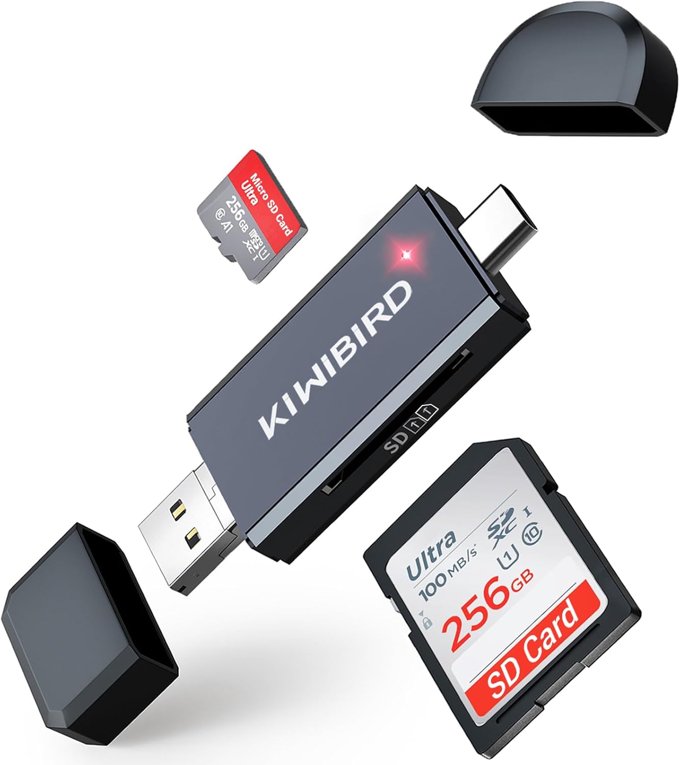 USB C SD Micro SD Card Reader Black