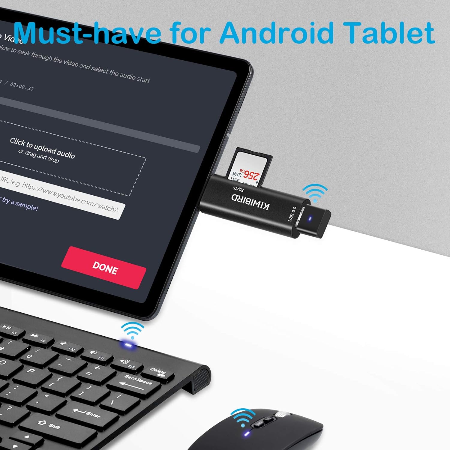 USB-C SD Micro SD TF OTG Card Reader black