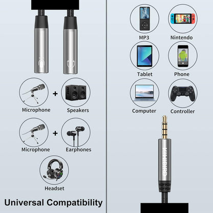 Headphone Microphone Splitter Adapter