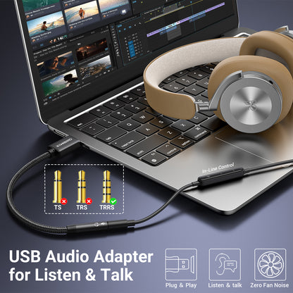 USB to 3.5mm Jack Adapter