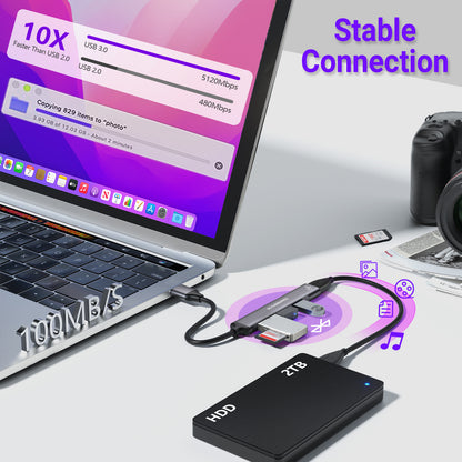 Ultra Slim USB Hub grey