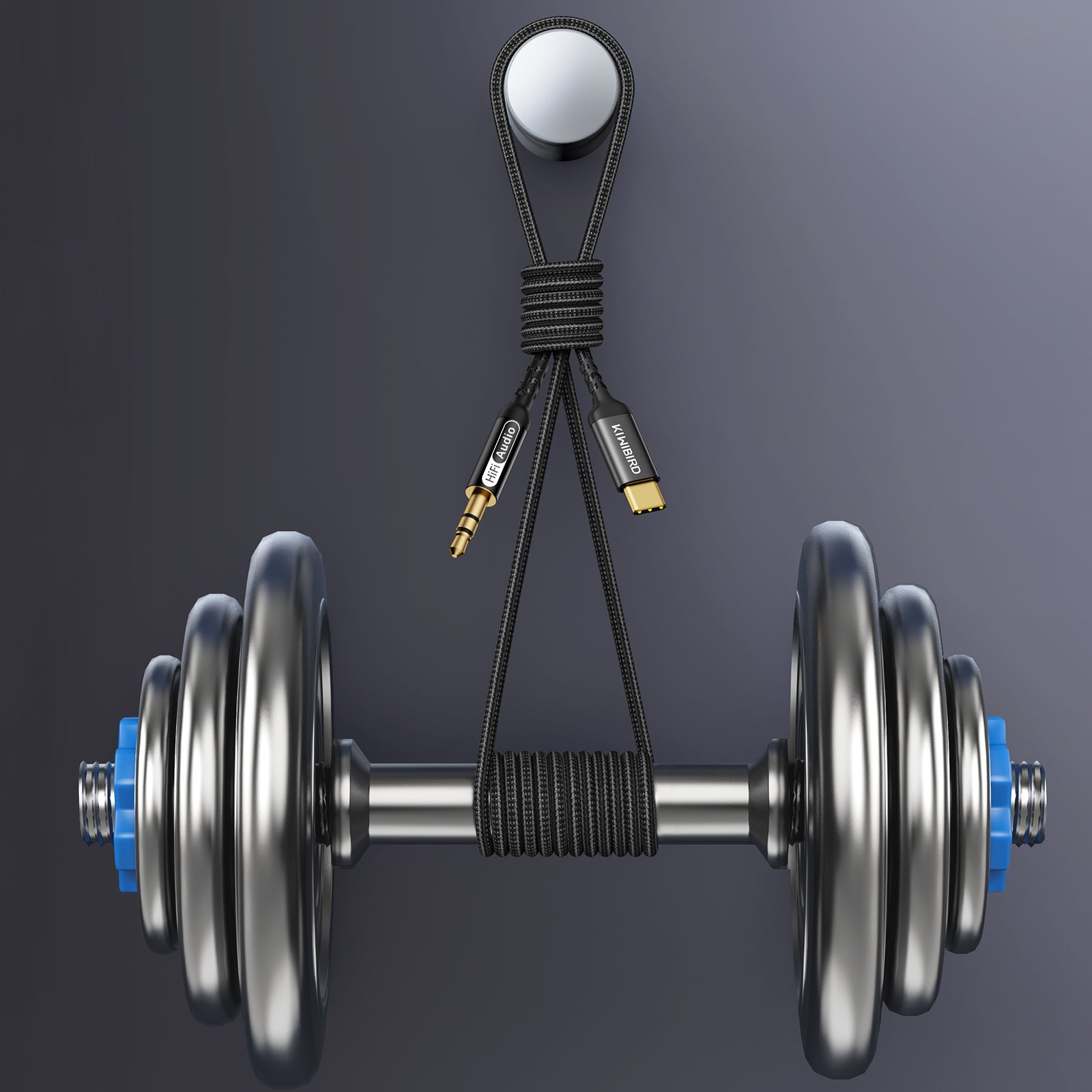 USB C to 3.5mm Aux Cable Grey