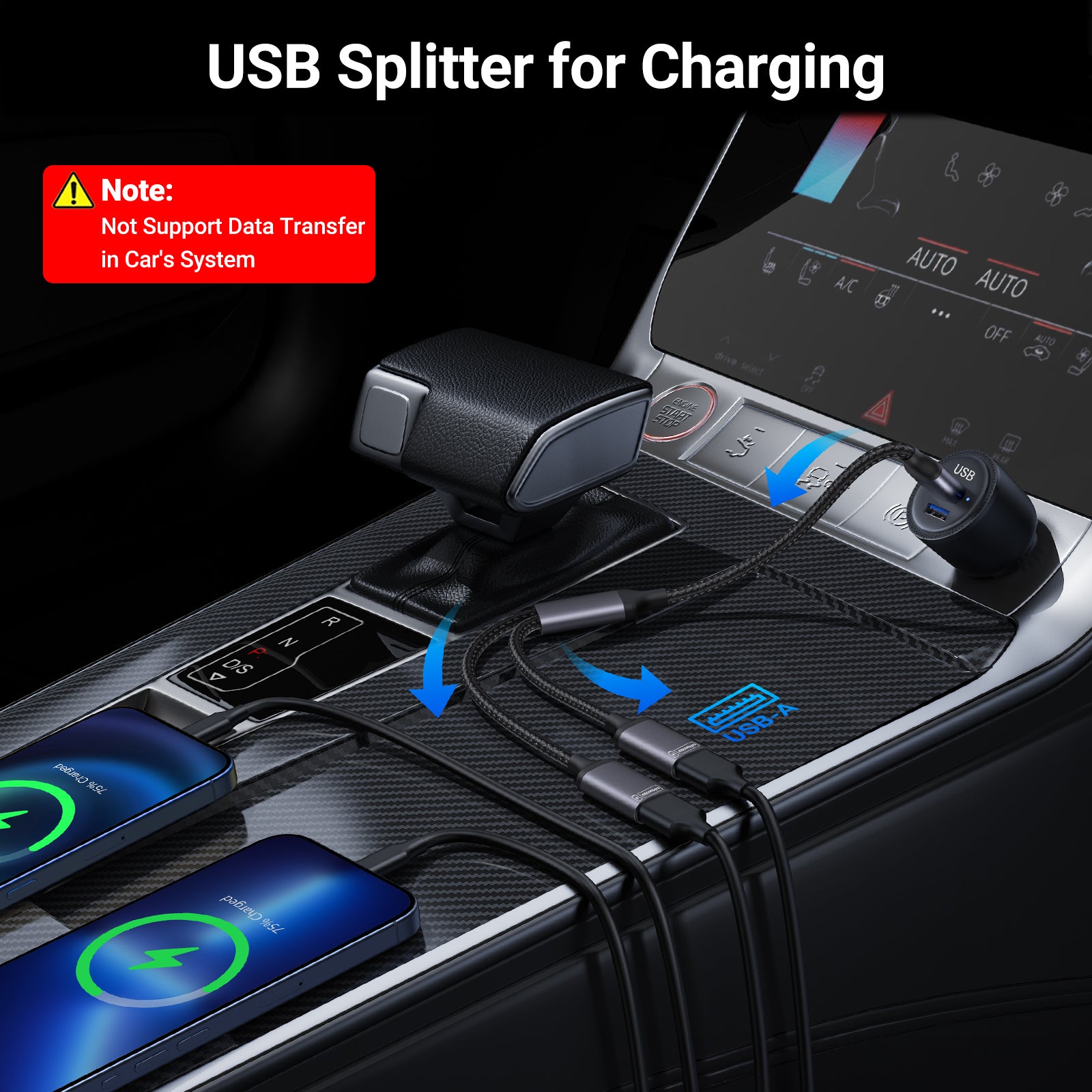USB Splitter 1 in 2 out