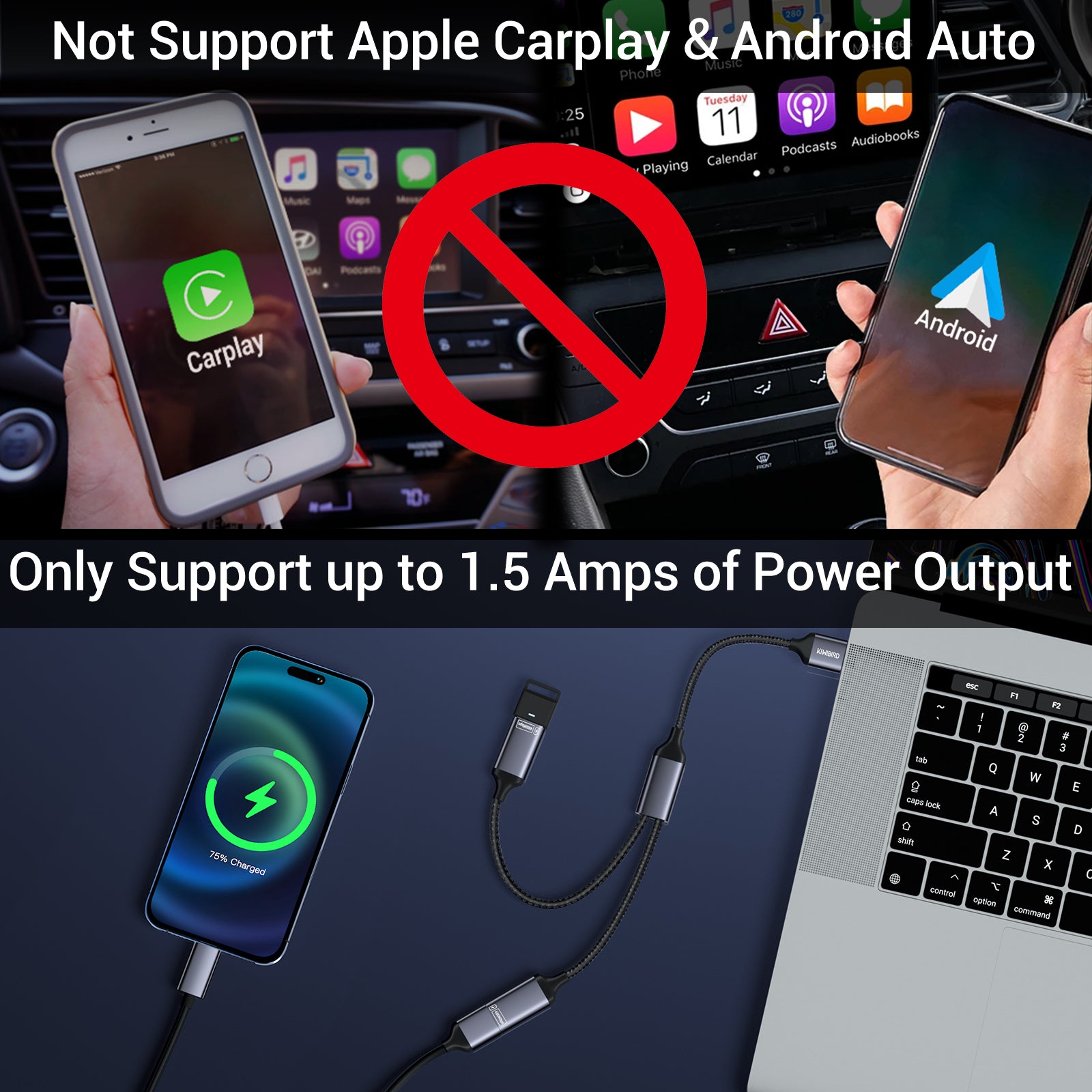 USB Splitter 1 in 2 out