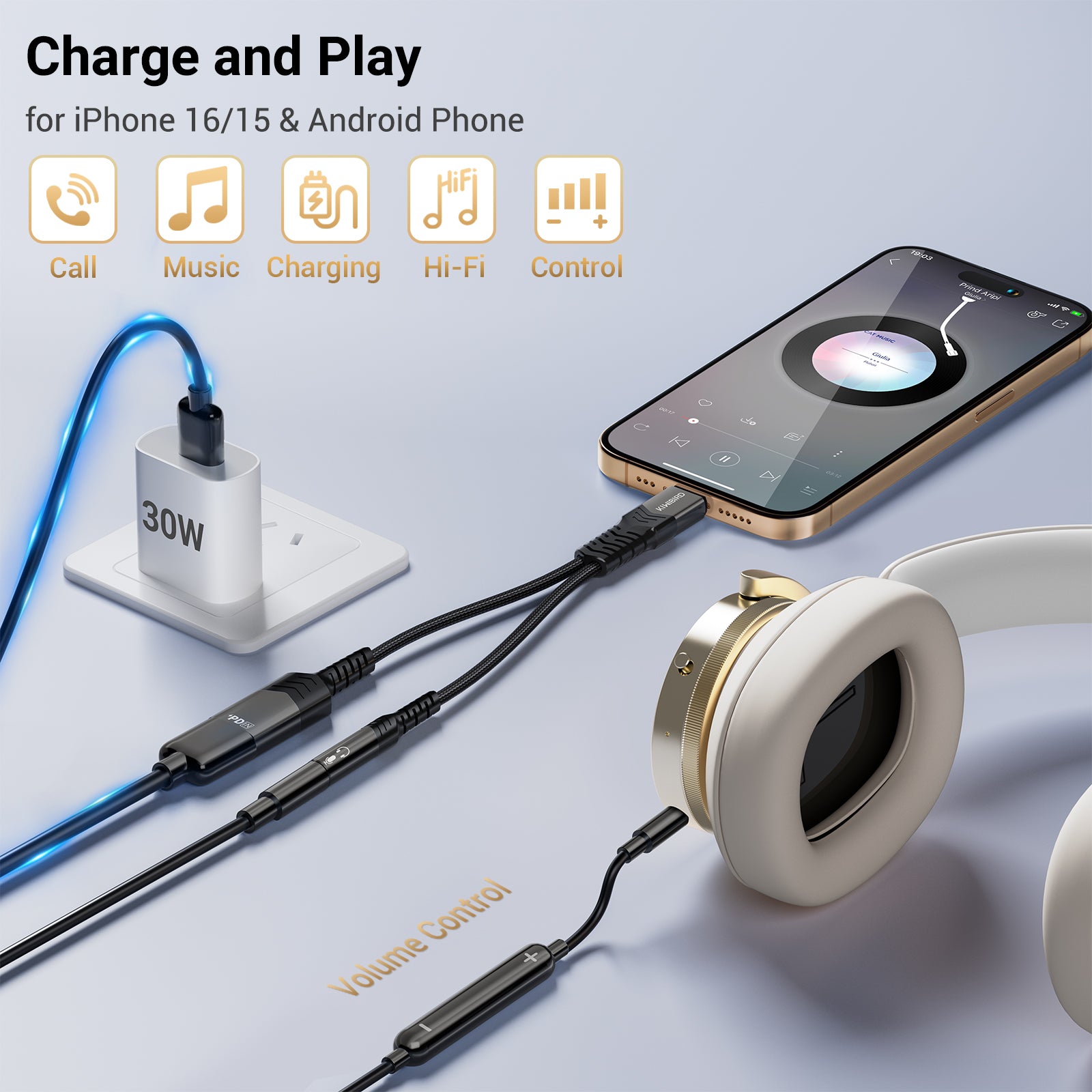 USB C to 3.5mm Jack Charger Adapter