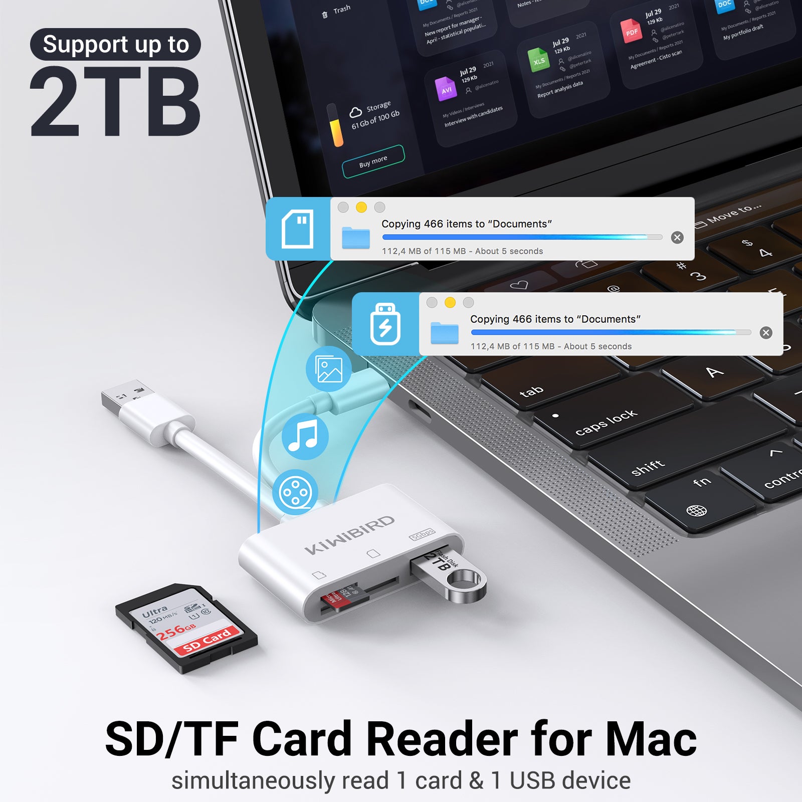 USB C & USB A Card Reader