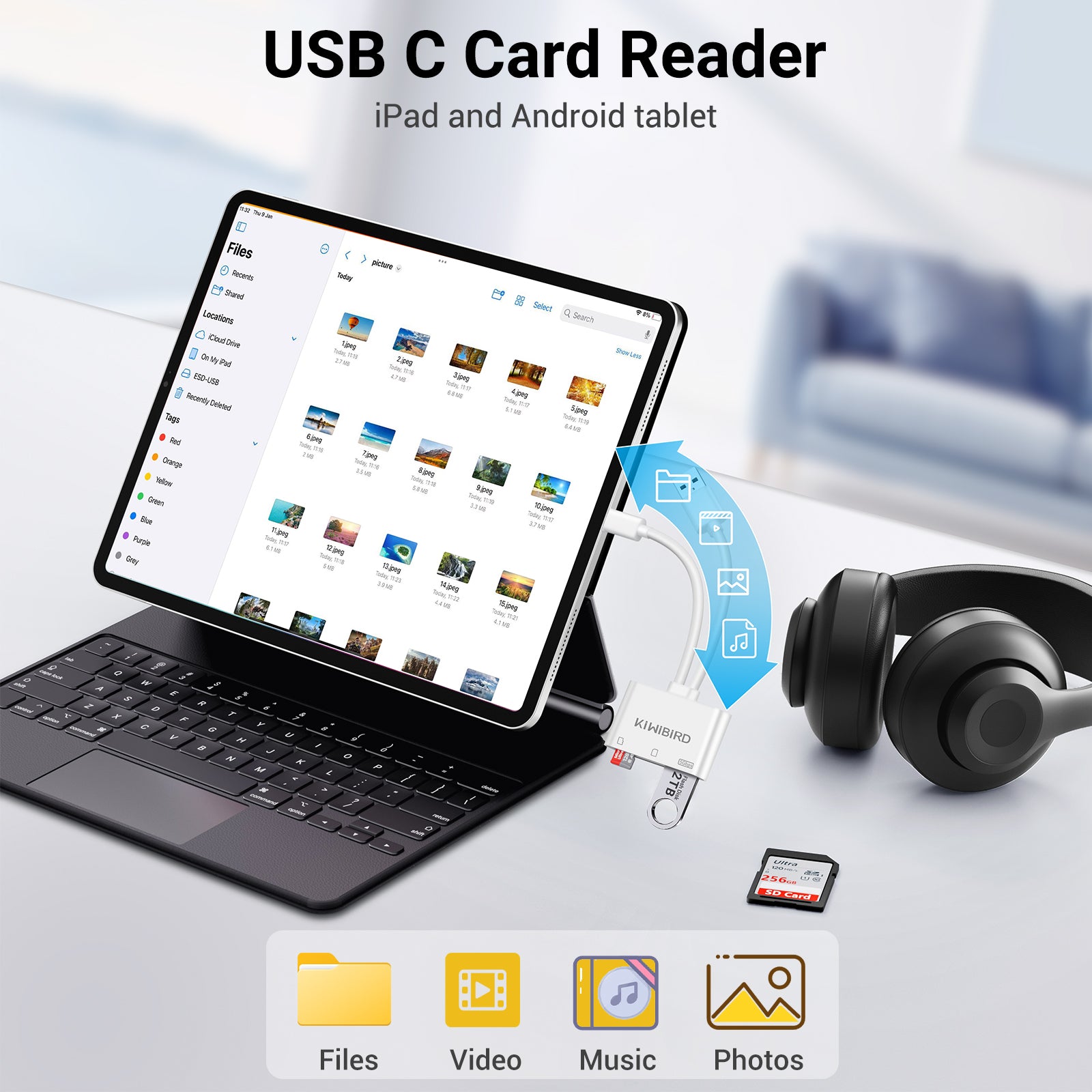 USB C & USB A Card Reader
