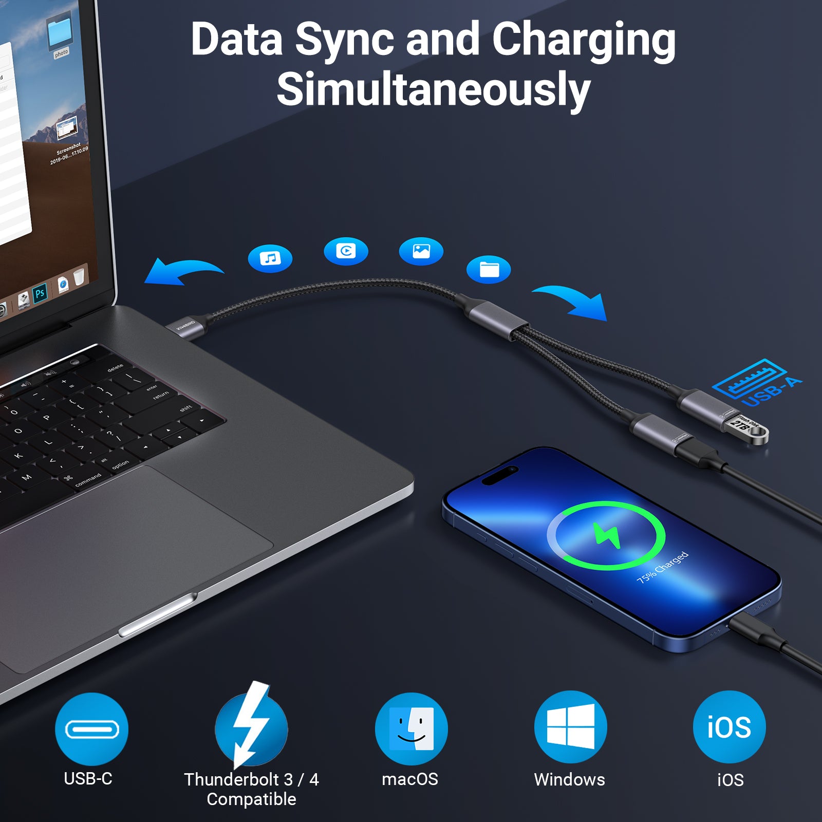 USB C to Dual USB A Splitter
