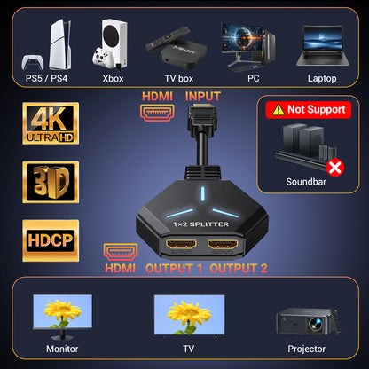HDMI Splitter 1 in 2 out