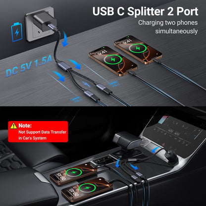 USB C Splitter 1 in 2 out
