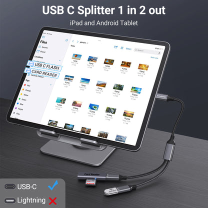 USB C Splitter 1 in 2 out