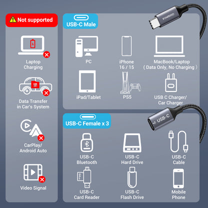 USB C Splitter 3 Port