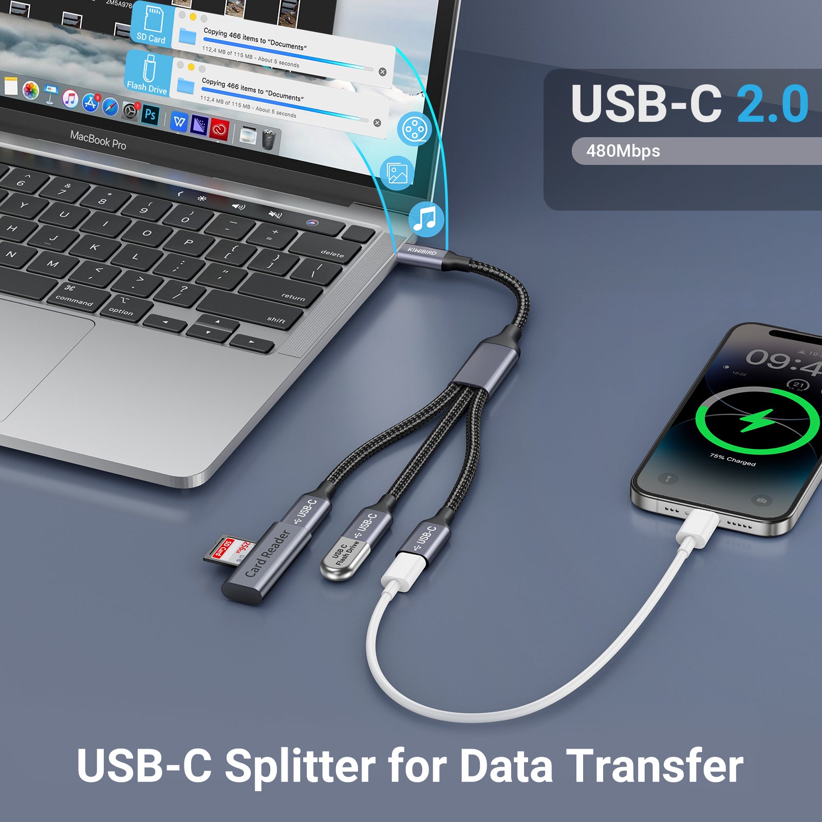 USB C Splitter 3 Port