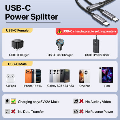 USB C Power Splitter