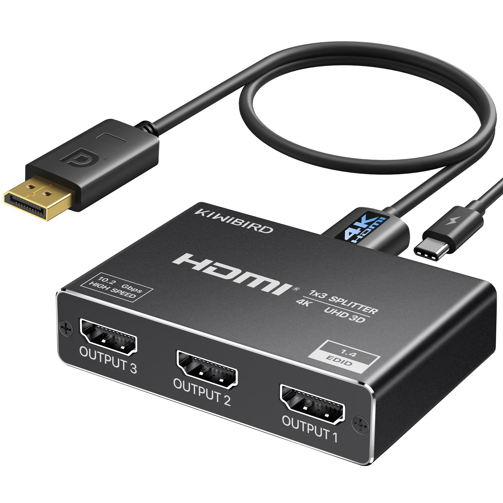 DisplayPort to HDMI Splitter 1 in 3 out