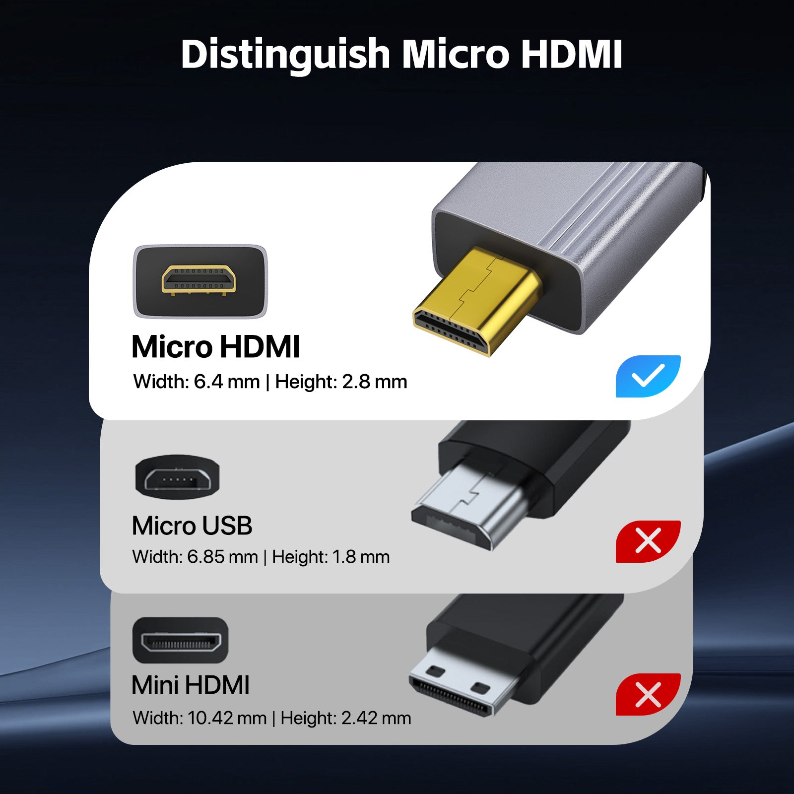 8K Micro HDMI to HDMI Adapter