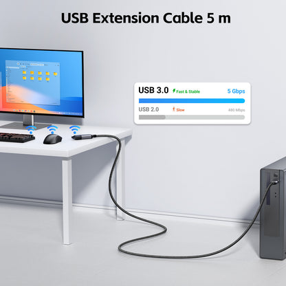USB Extension Cable 5m USB A Male to Female
