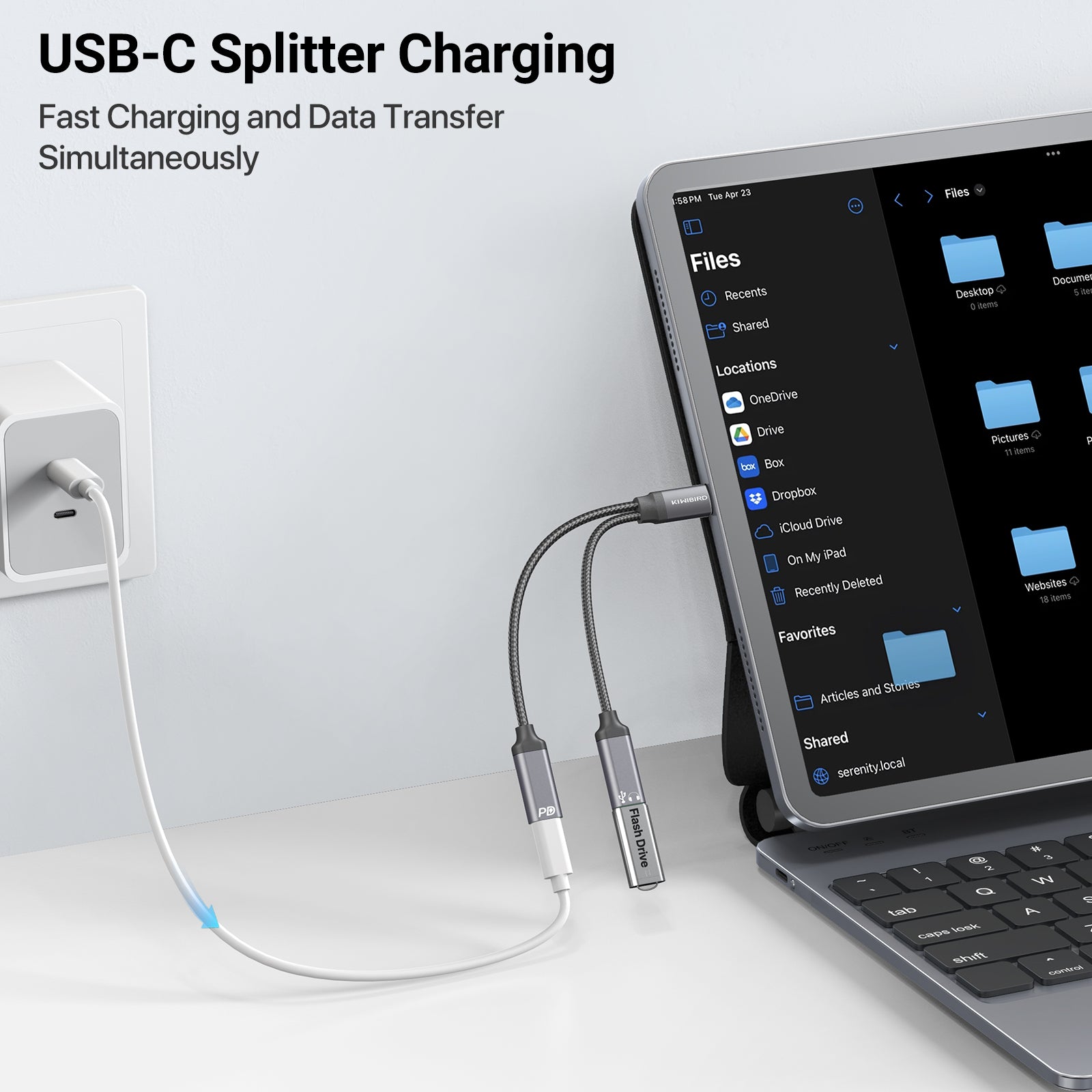 USB C Splitter 2 Port (black)