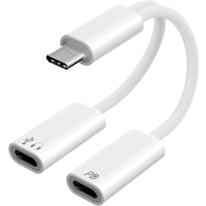 USB C Splitter 2 Port (white)