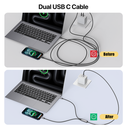 USB C Splitter for Charging PD 60W 1.2m