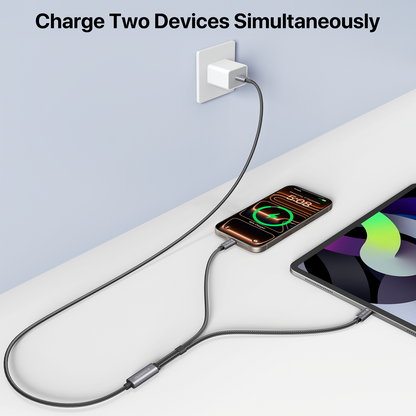 USB C Splitter for Charging PD 60W 1.2m