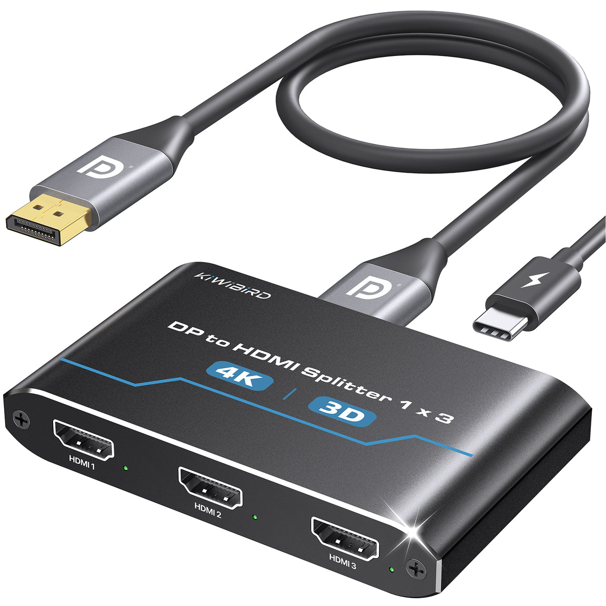 DisplayPort to HDMI Splitter 1 in 3 out