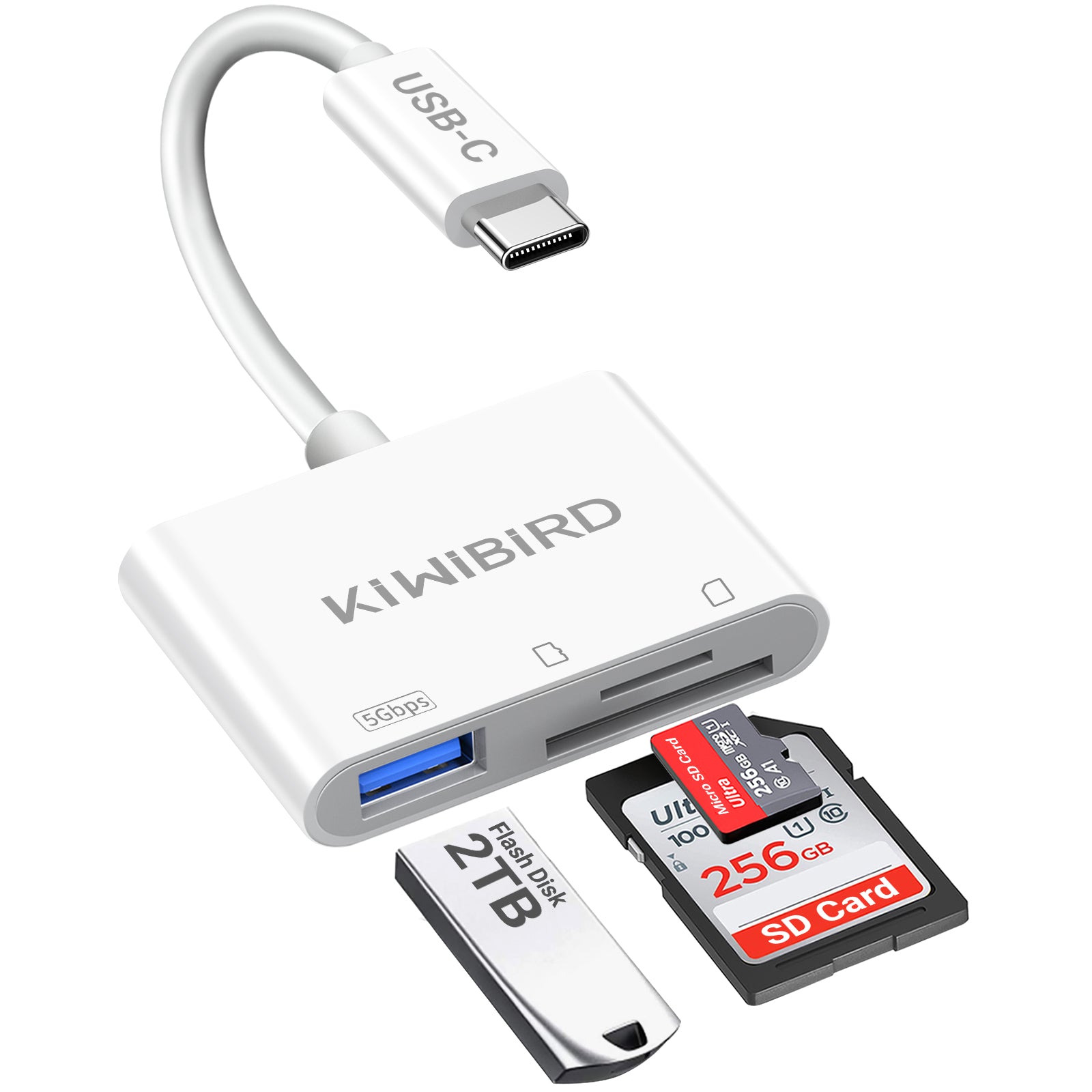 kiwibird USB C 3 in 1 Card Reader