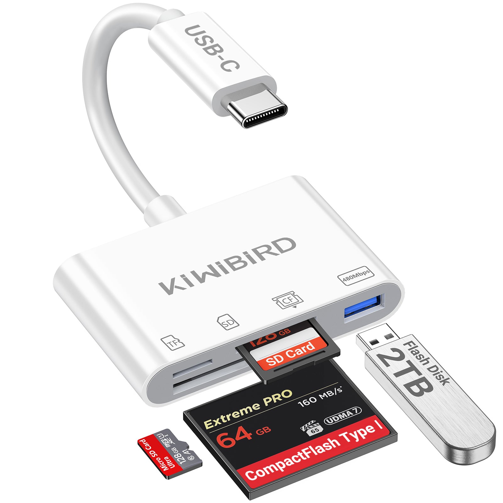 kiwibird USB C CF Card Reader