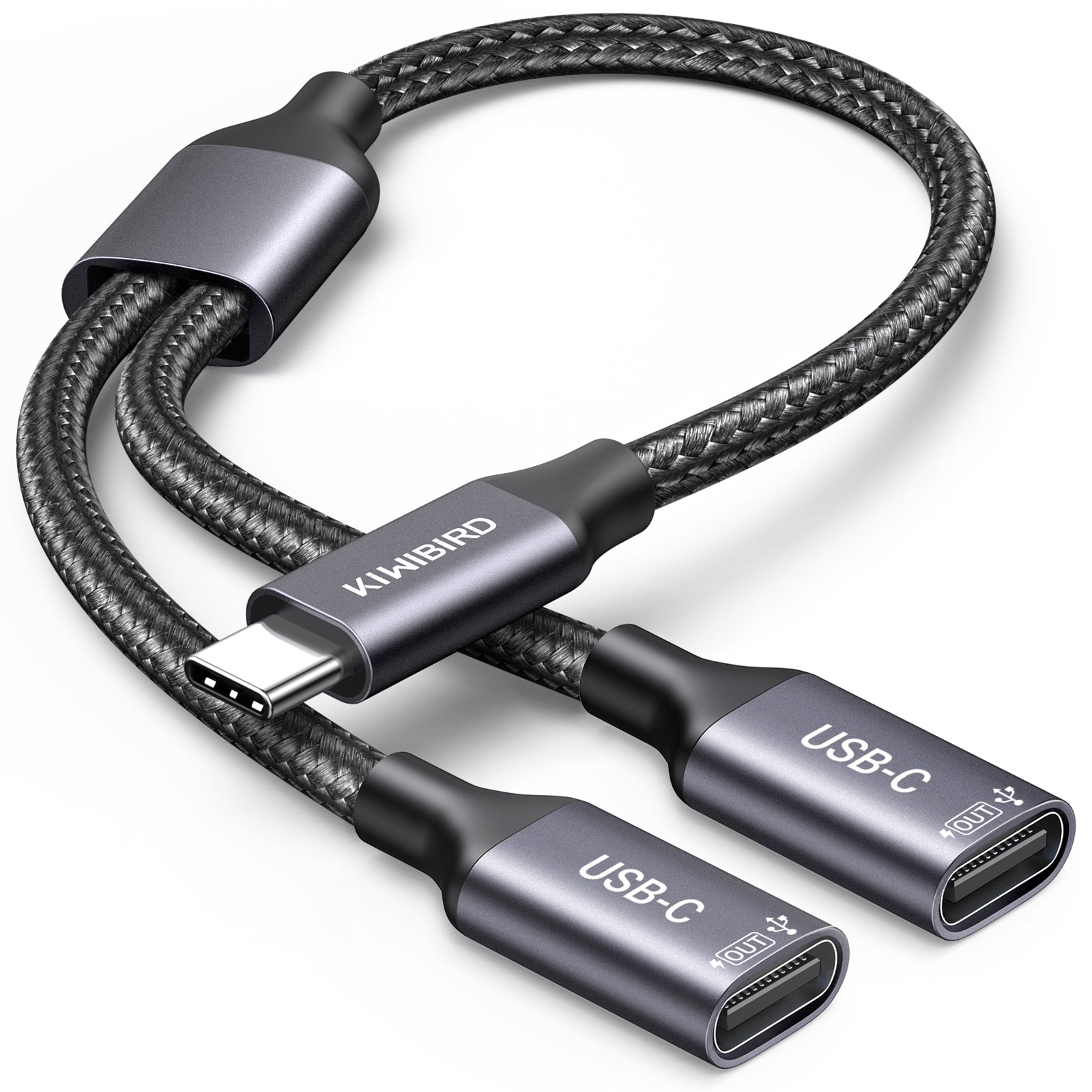 kiwibird USB C Splitter 1 in 2 out
