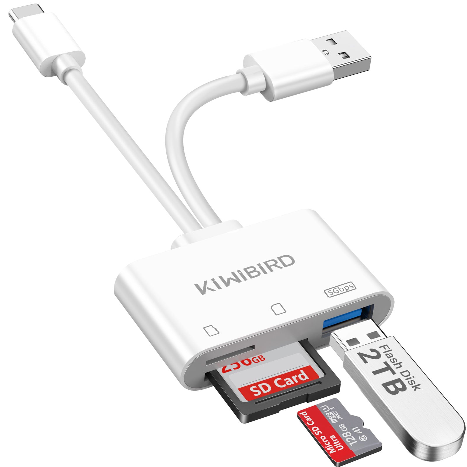 kiwibird USB C & USB A Card Reader