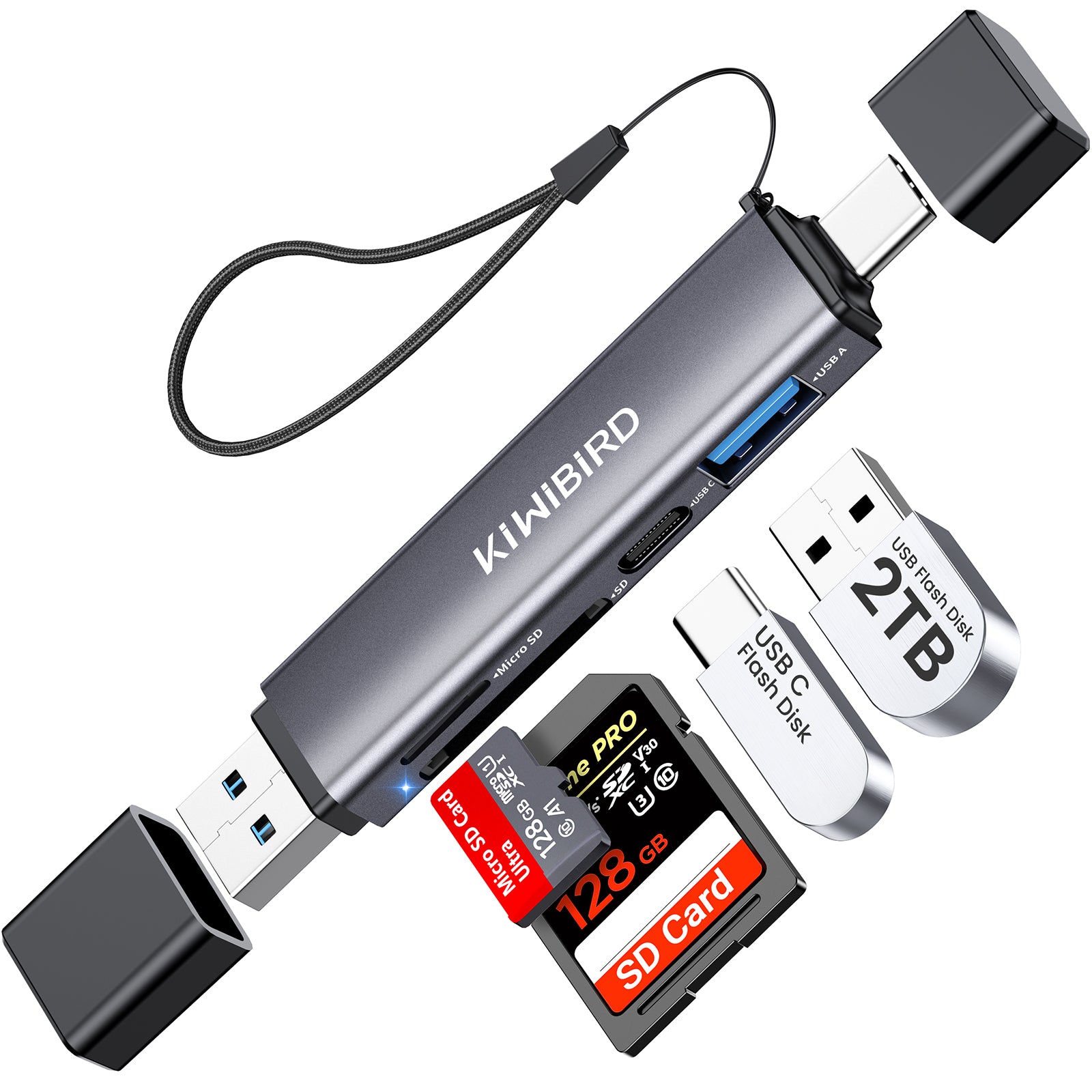 kiwibird USB C & USB A SD Card Reader